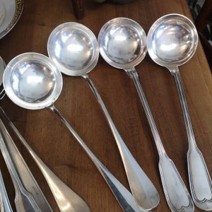 Serving ladle Silver plated French vintage ladle Soup sauce ladle Cream ladle Antique gift French table art Dining Wedding gift Silver decor