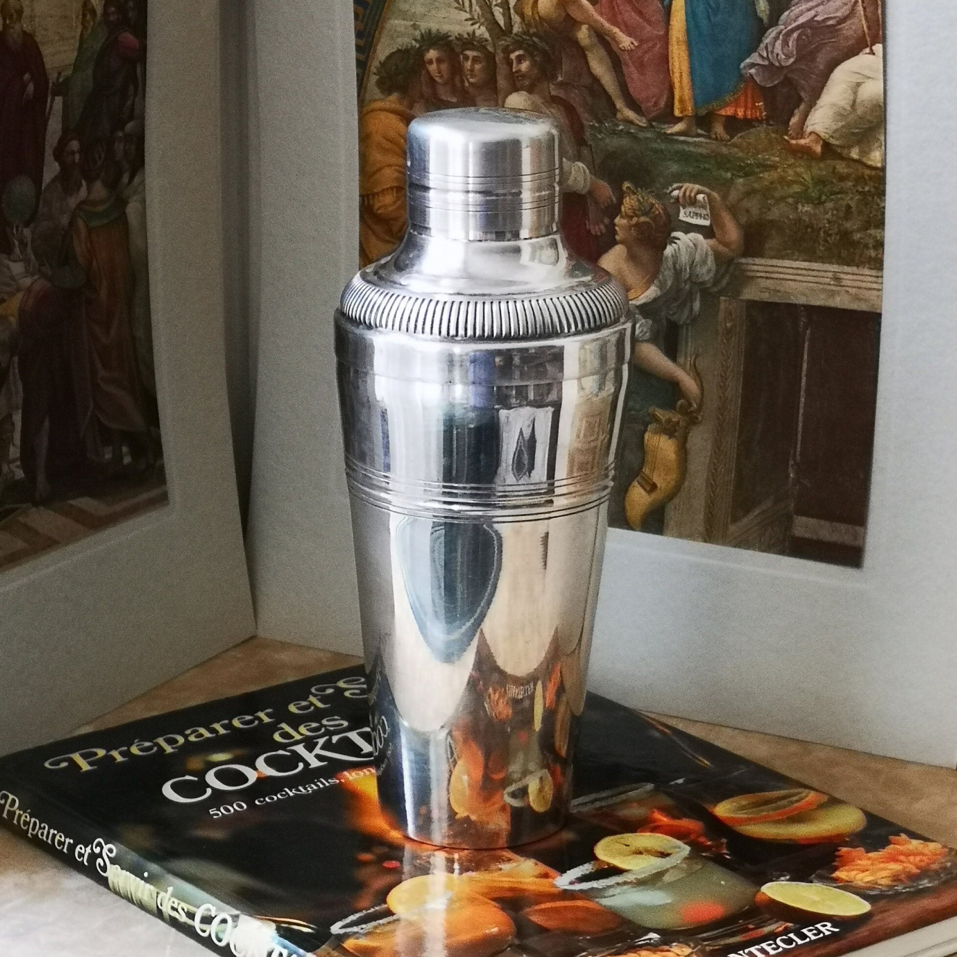 Vintage Art Déco Silver Plated Shaker Silverplate Cocktail Shaker Martini Tools Bar Décor Man Cave D