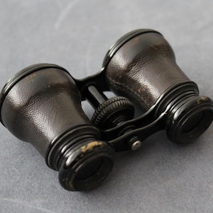 Black French Opera glasses Opera binoculars Antique opera glasses Theater binoculars French lorgnette Paris theater glasses Signed Gift