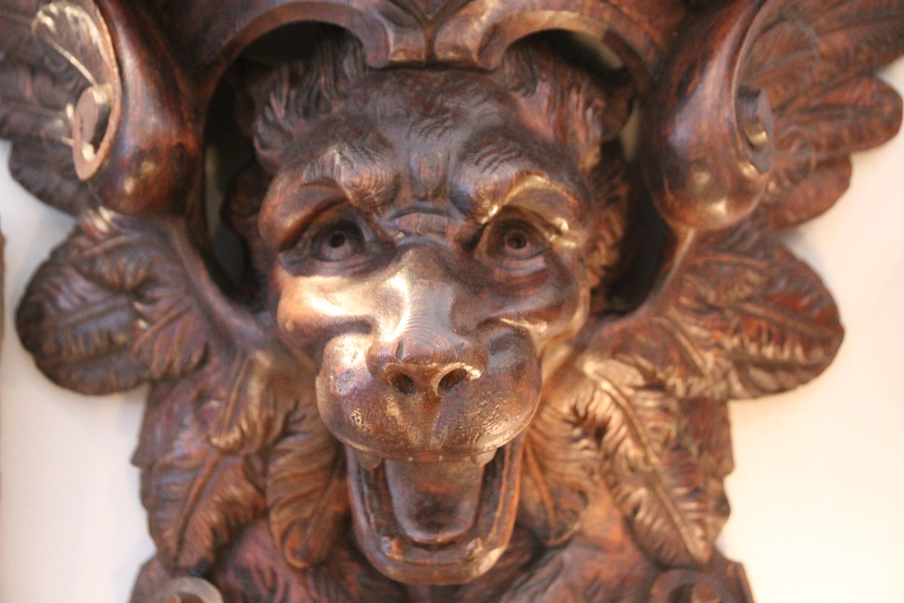 Carved wood lion head wall shelf Winged lion statue Carved Etsy