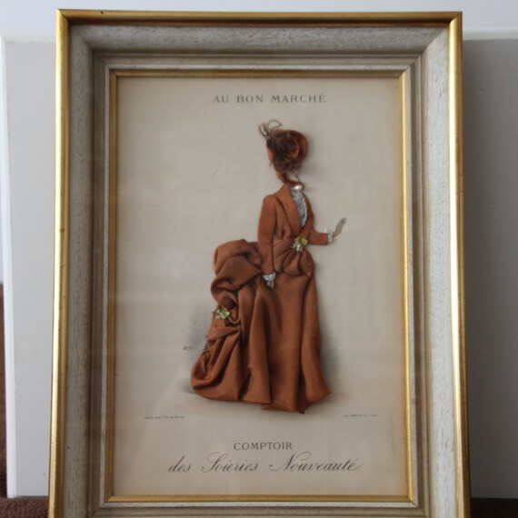French fashion shadow box Fashion print Victorian