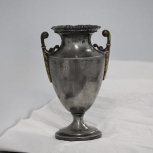 Pewter Medicis vase with handles Silver Gold Baroque vase Baroque decor Rococo style Vintage French Flower vase Decorative Ornate vase