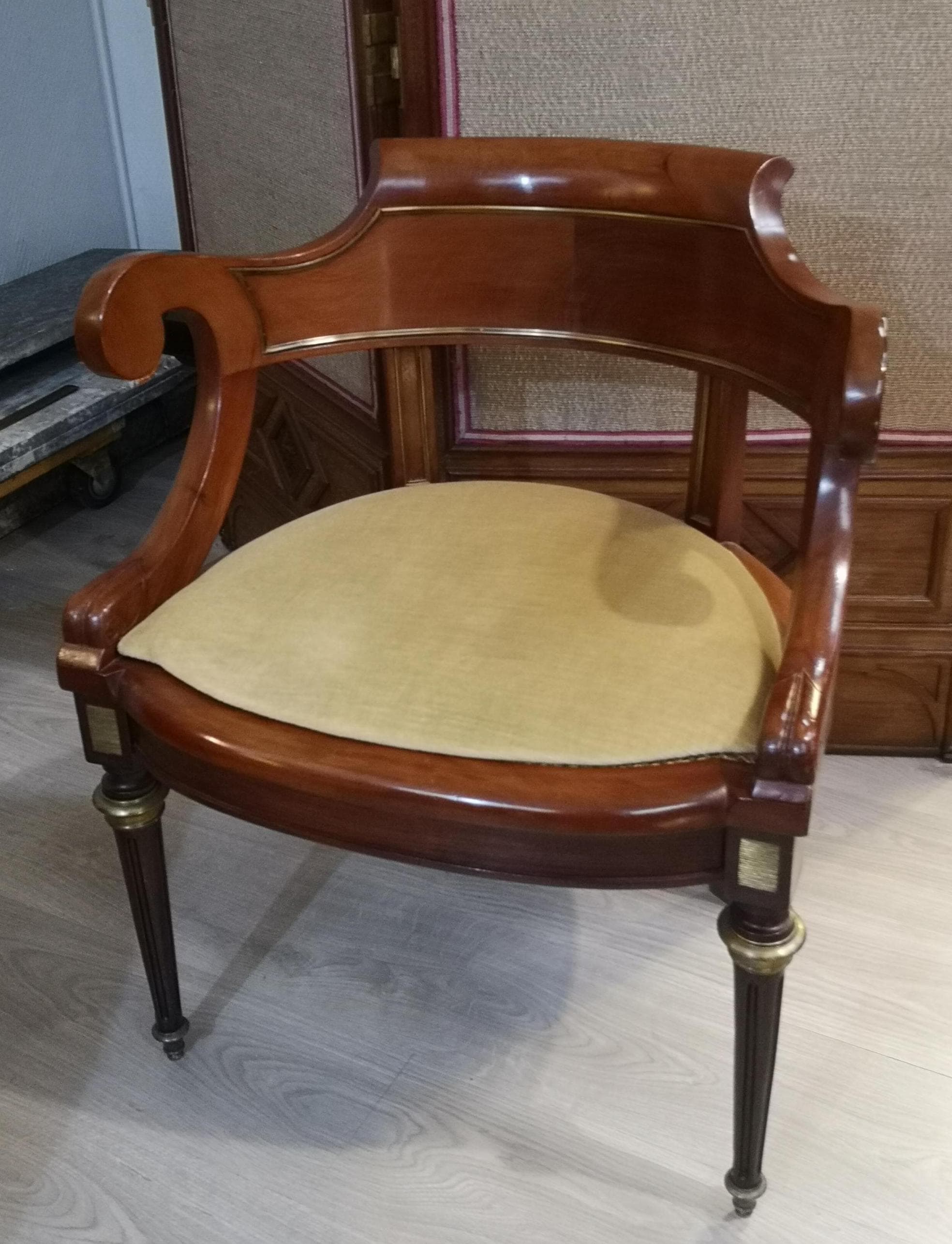 Fauteuil Empire En Cannage Chaise De Bureau Ordinateur Salon D'appoint Entrée Meubles