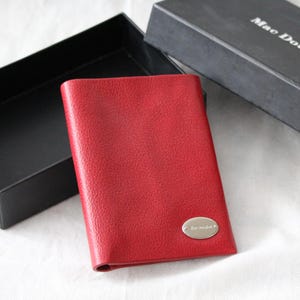 Französische rote Leder Geldbörse Französisch Damen Portemonnaie Leder Kartenhalter Damen Geldbörse Rote Geldbörse Frankreich ALTE NEU mit Box Geschenk für ihre Accessoires