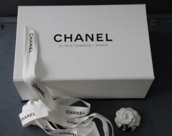 Chanel Paris White Box Bag Box Black Box Chanel Accessories Silk