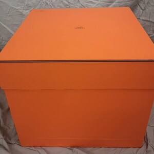 Extra large Collectible Orange box Large Authentic Hermes box Fashion accessories Hermes Paris Luxury gift Hermes storage box Birkin Kelly image 2