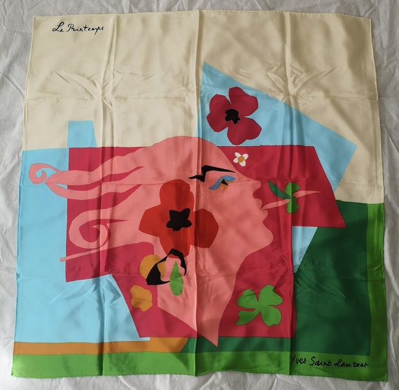 Yves Saint Laurent silk scarf Le Printemps Spring… - image 2