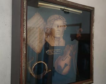 Composer Beethoven bust  statue Shadow box Musician Classical music Musical Sculpture