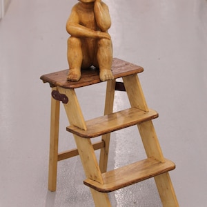 Small Wood ladder Library stairs Library ladder Stepladder Bed steps Pet steps Bed stairs Dog steps Pet stairs Step stool Office furniture