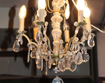Lustre en cristal éclairage plafond lustre chambre lustre salle à manger Français antique lustre Vintage lustre cristaux light