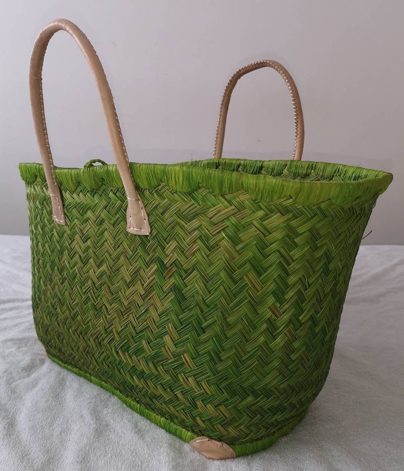 Straw Basket Bag French Straw Bag Straw Tote French Basket Etsy