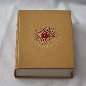 Antique French book Yellow Decorative book Illustrated book Yellow book Vintage book in French Antique book Library decor Home office decor