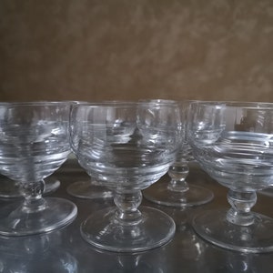 Vintage French Liquor glasses Set of 6 Glassware Barware Cognac glasses Bar accessories Drink Drinks Holiday table Man cave Gift for him