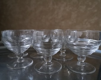Vintage French Liquor glasses Set of 6 Glassware Barware Cognac glasses Bar accessories Drink Drinks Holiday table Man cave Gift for him