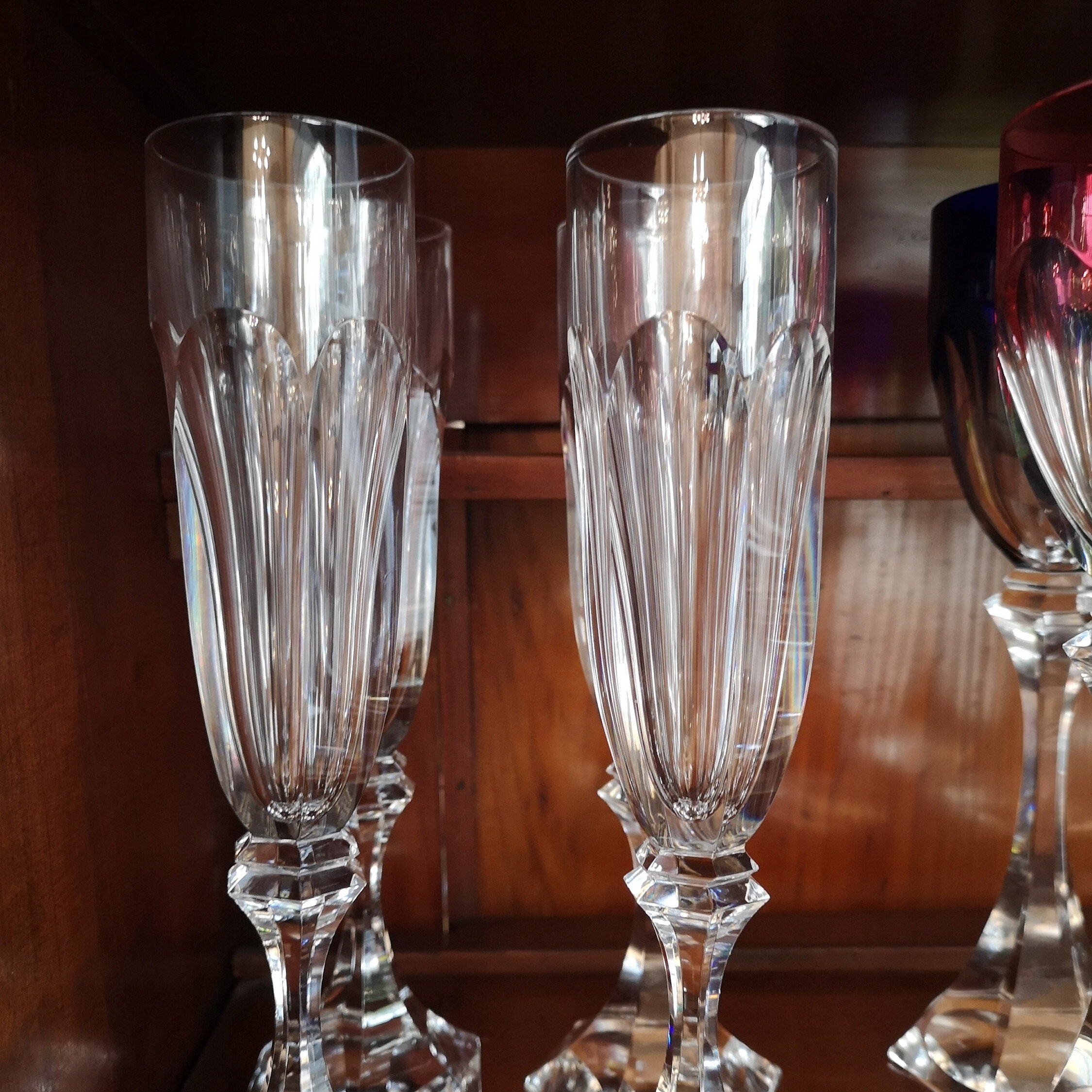 Verres Champaign en Cristal Flûtes à Champagne Barware de Luxe Saint Louis France Set 12 Cadeau Mari