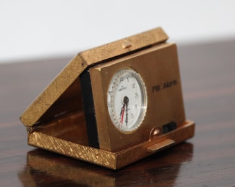 アクセサリー　金メッキ　昭和レトロ 金メッキの希少なゴールド時計 NEPRO VINTAGE ピルボックス ミニチュア