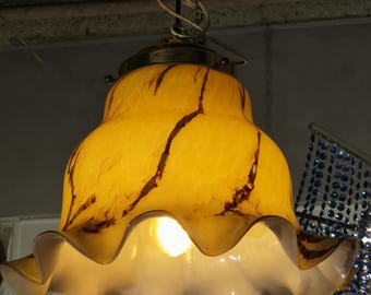 Lámpara de techo de cristal amarillo Lámpara colgante Luminaria Sala de estar Dormitorio Pasillo Entrada