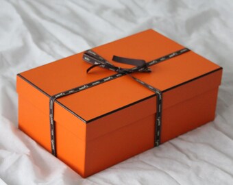 HERMESギフト箱 Hermes Shoe Box Shoebox Shoe Display Orange Storage Organization