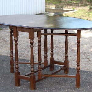 Oval dining table English wood oval table Wooden gateleg table Folding dining table Living room furniture Dining room furniture Wood table