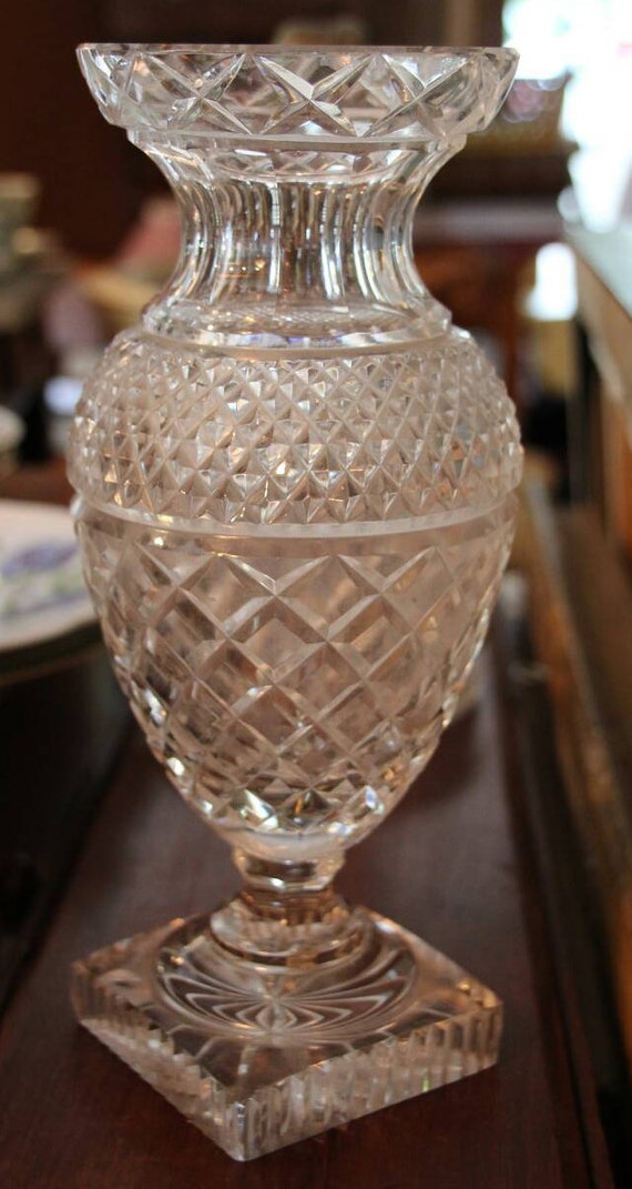 French vintage cut crystal vase Carved crystal vase Flower crystal vase Crystal flower vase French crystal vase Crystal vase Vase il 570xN onv2