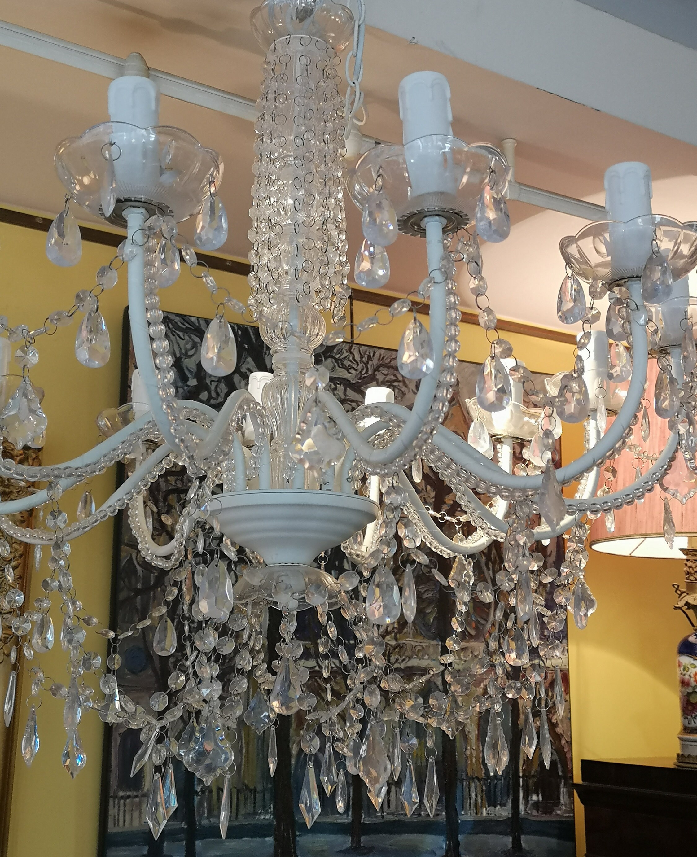 Hollywood regency style Chandelier lighting White chandelier | Etsy