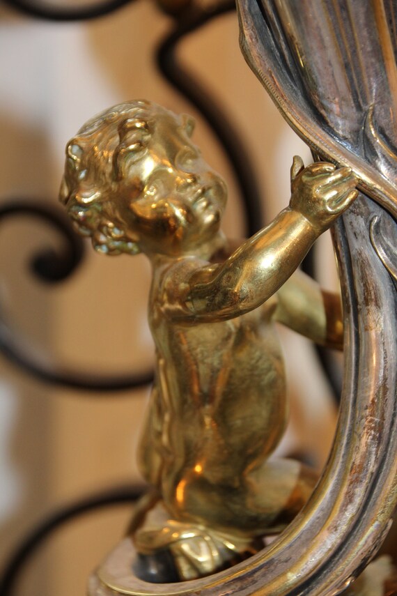 bronze cherub table lamp