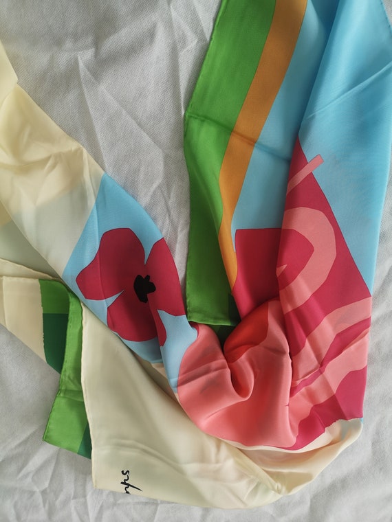 Yves Saint Laurent silk scarf Le Printemps Spring… - image 4