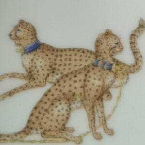 Cheetah Porcelain Pin tray plate Paris porcelain White Gold Porcelain Trinket Dish Trinket Bowl Jewelry Dish Wedding Gift Ring Dish Cat gift