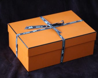 Authentic Hermès Orange Gift Box With Ribbon – Vintage Accessory