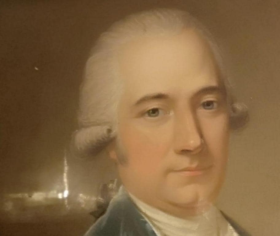 アンティーク フランス貴族男性の肖像画 18世紀 署名入り アンティーク