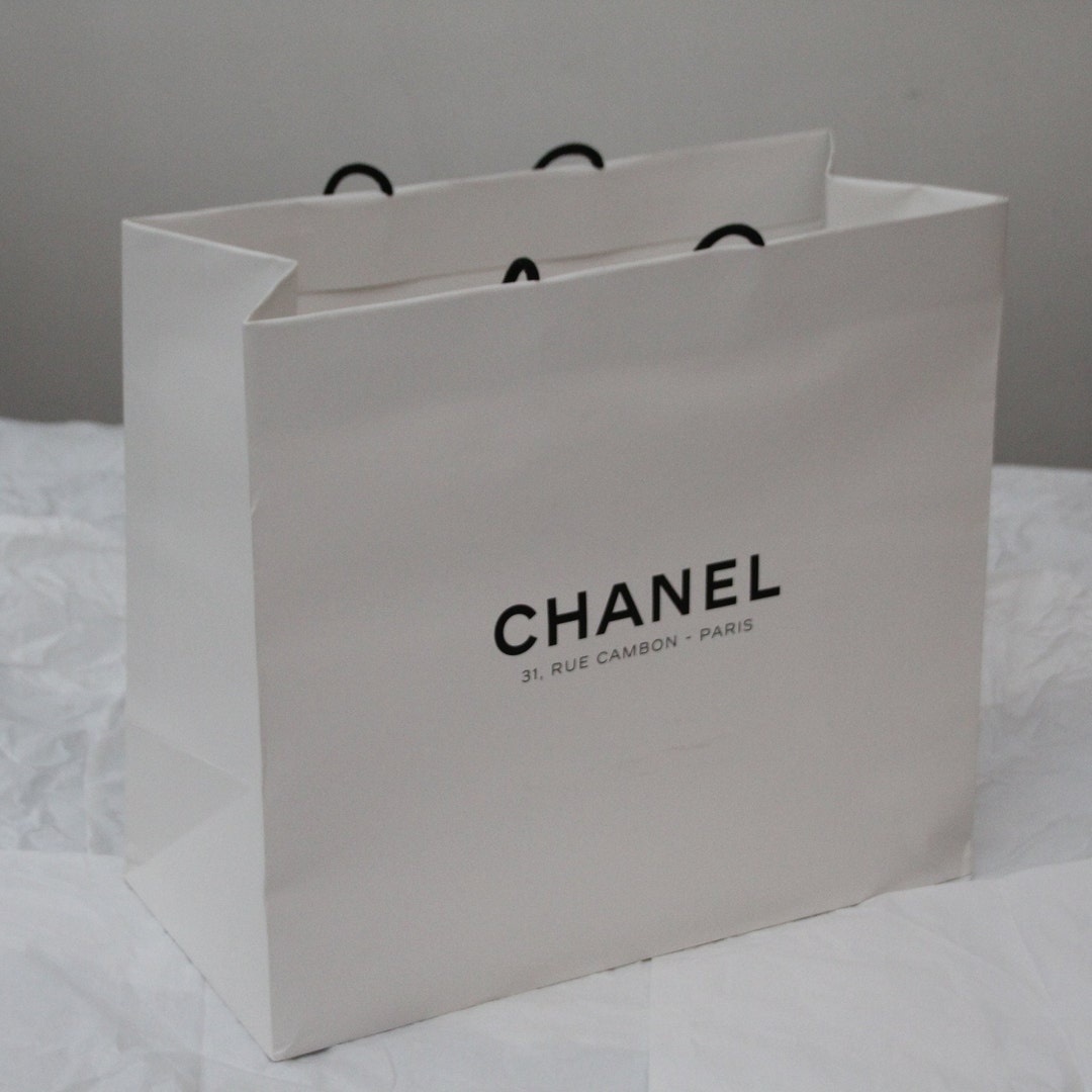 Chanel Shopping Bag White and Black Gift Bag Wrapping Fashion - Etsy