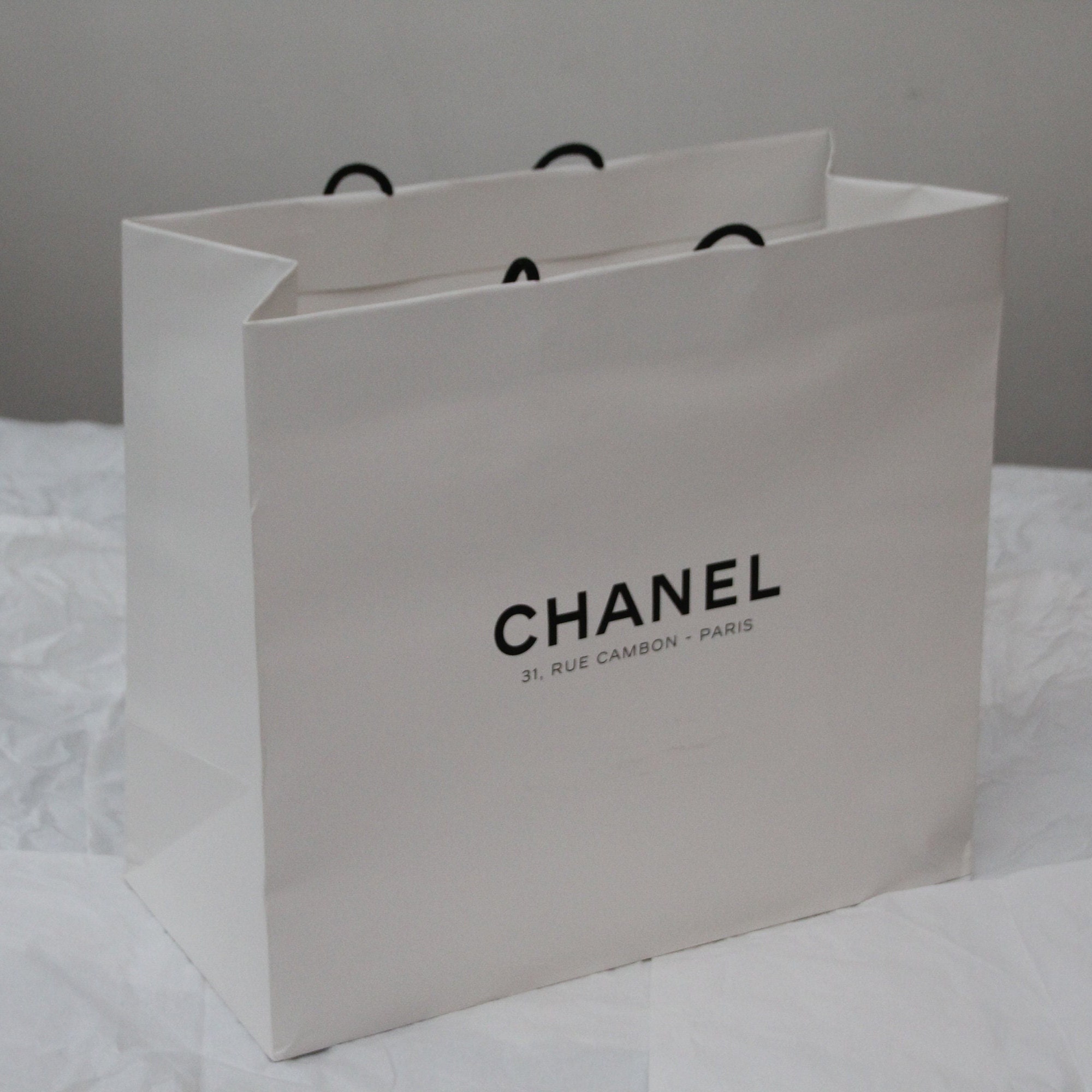 NEW Chanel Shopping Bag Camellia Flower Chanel Tissue Paper Small Black