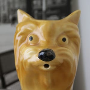Dog Figurine Yorkshire Terrier Yorkie Yellow pitcher Vase Dog gift Yellow ceramic vase Yellow dog vase Yellow dog figurine Flower vase