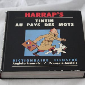 Tintin English French dictionary Tintin book Tintin collectibles Illustrated dictionary Tintin illustrated book Vintage Tintin gift ideas
