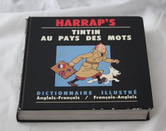 Libro diccionario inglés francés de Tintín ilustrado
