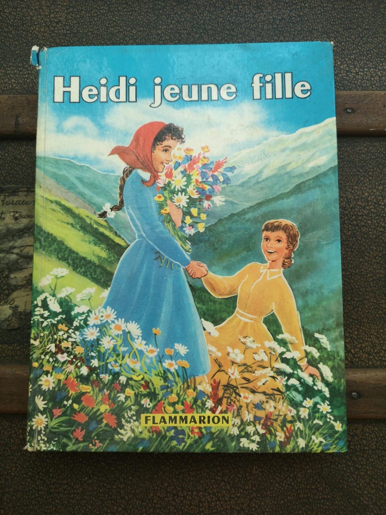 French Vintage book Heidi Set of 3 Little girl adventures Children's book Kids Illustrated image 10