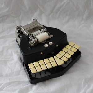 Vintage Steno machine Stenotype machine Shorthand machine Stenograph Steno writer Court reporter Black case Office desk decor office decor