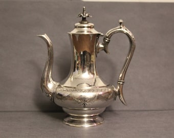 Silver plate coffee pot Sheffield Rococo style baroque home decor Coffee accessories Coffee time English silverware England Tea pot Teapot