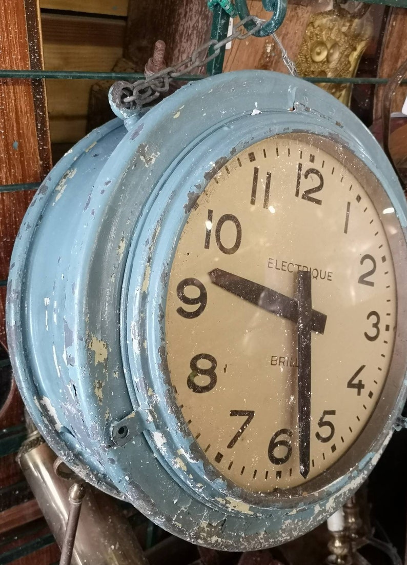 Authentic Vintage Double Sided Train Station Clock Antique Etsy