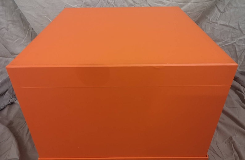 Extra large Collectible Orange box Large Authentic Hermes box Fashion accessories Hermes Paris Luxury gift Hermes storage box Birkin Kelly image 5