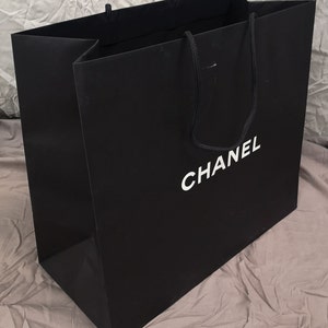 Chanel shopping bag Black Gift bag Wrapping Fashion accessories Lady Chanel bag Chanel accessories Chanel Paris Fashion Gift for her image 1