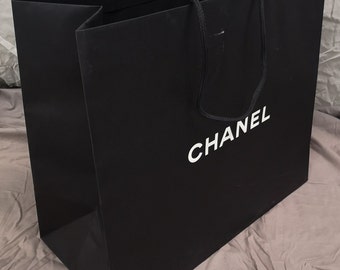 Chanel shopping bag Black Gift bag Wrapping Fashion accessories Lady Chanel bag Chanel accessories Chanel Paris Fashion Gift for her