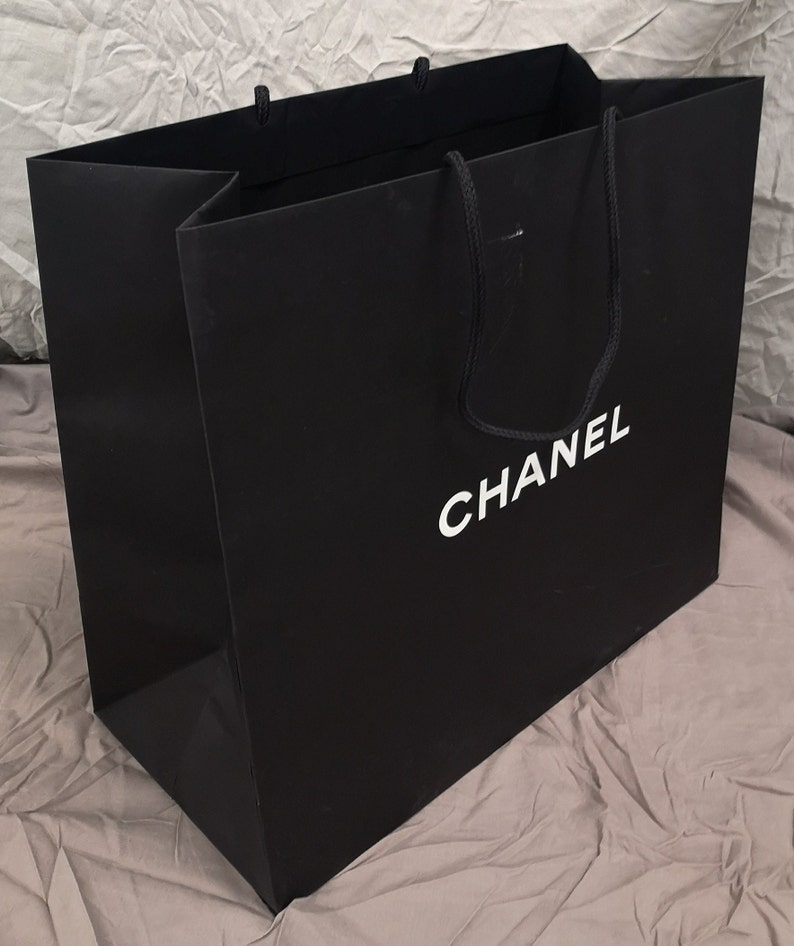 Chanel shopping bag Black Gift bag Wrapping Fashion accessories Lady Chanel bag Chanel accessories Chanel Paris Fashion Gift for her image 1