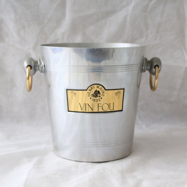 Aluminum Champaign bucket metal Vin fou French Vintage champagne bucket Wine Ice bucket Christmas table Summer holiday table Wedding decor