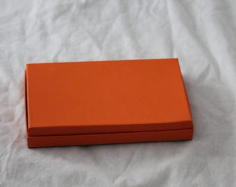 HERMES オレンジ ギフト箱 8 Small Vintage Orange Hermes Gift Box With Ribbon Storage Packaging