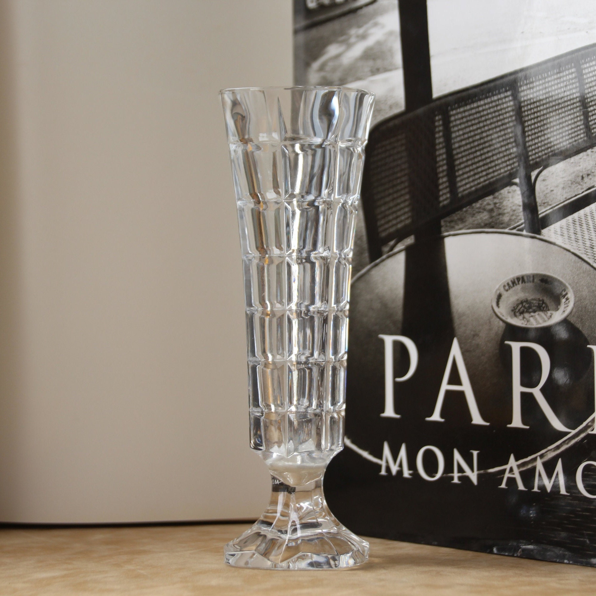 Small Cut Glass Flower Vase Decorative Vase Vintage Vase Bud Etsy