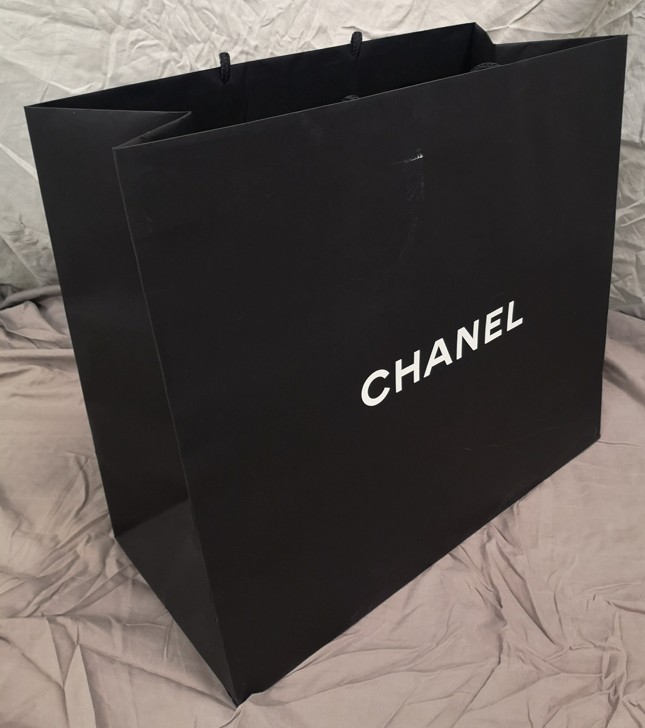 Chanel Gift Box Set 9x9 Bag Tissue Paper Bow Box Sleeve Card