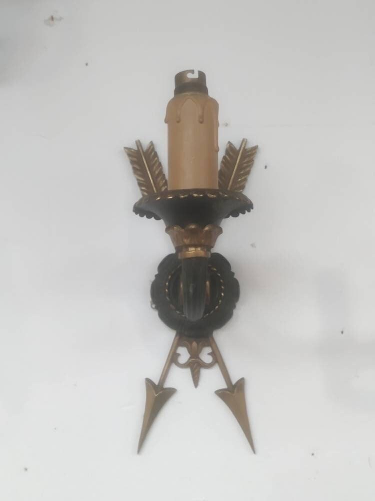 Appliques Murales Flèche Or Pair Décoration Fléchée Appliques Gothique Éclairage d'entrée Décor Chât