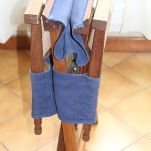 Blue Makeup artist chair Cinema star Telescope Furniture Wood Canvas Folding Directors Chair Glamping image 10