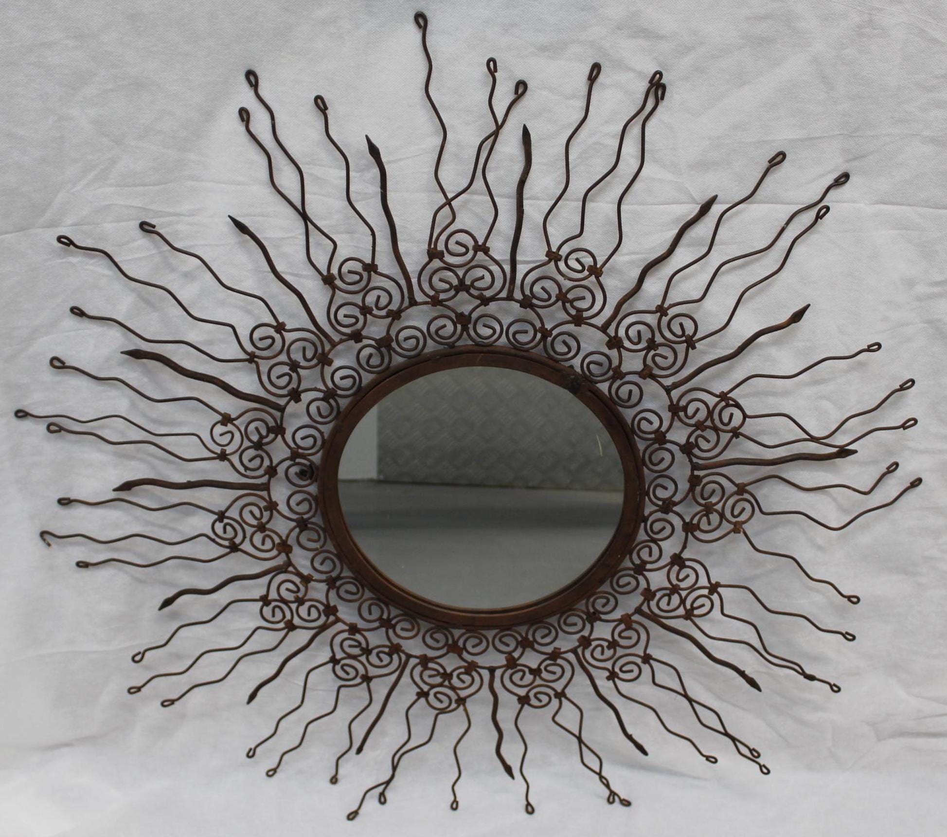 品質が Sun Mirror Mirror Rusted Mirror Sunburst Mirror Sunshine 鏡